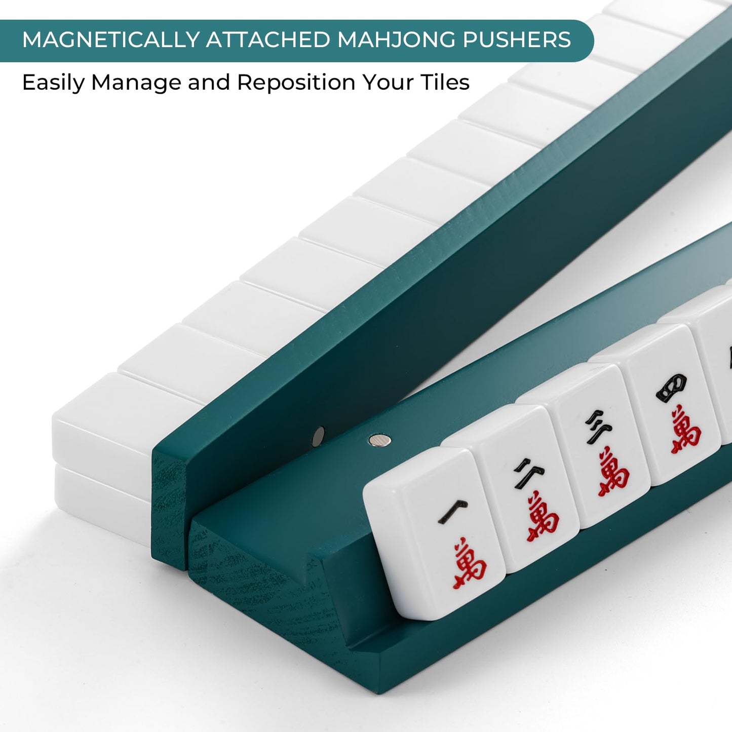 4PCS Wooden Mahjong Racks with Magnetic Pushers, 20" or 17.5" options
