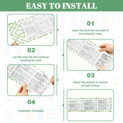4 pack Green Lattice Mahjong Card Holder with Line Finder