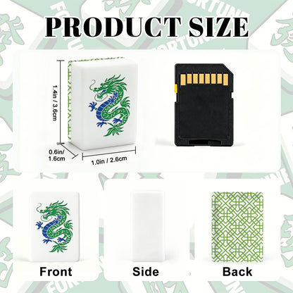 Green Lattice American Mahjong Tiles (Traditional Porcelain Style)