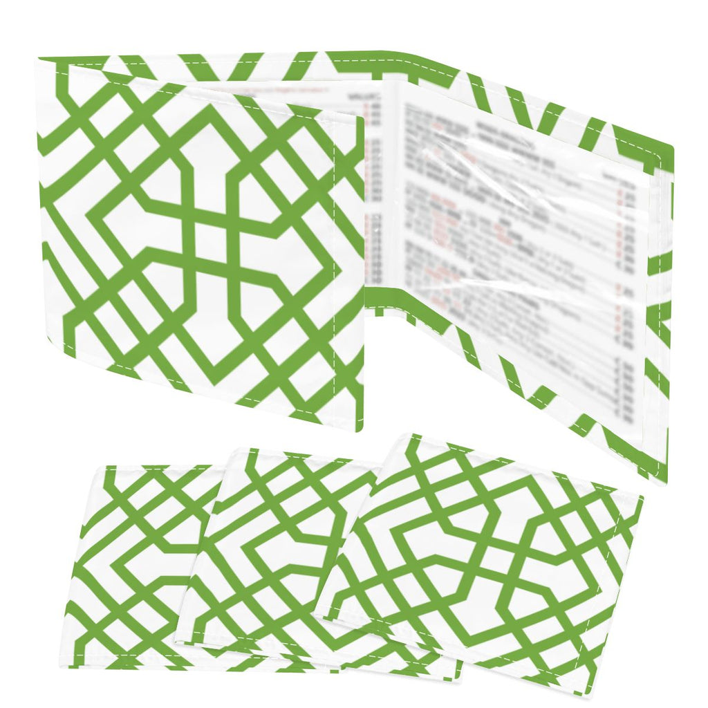 4 pack Green Lattice Mahjong Card Holder with Line Finder