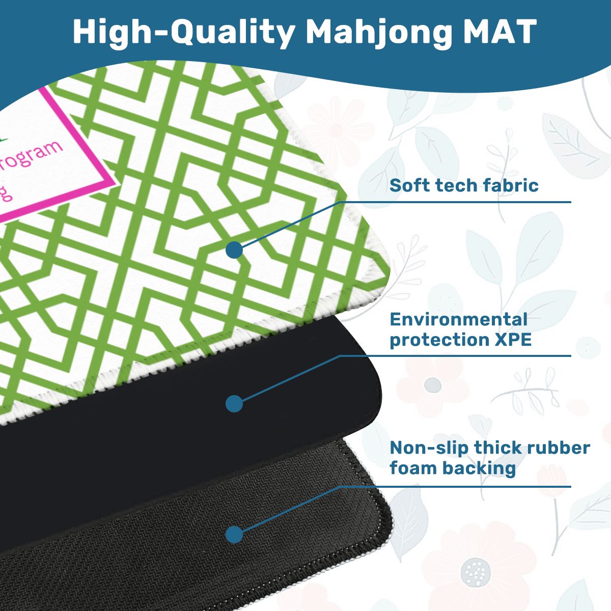 Mahjong for Makindu Custom Mahjong Mat 31.5"x31.5" (Ship Rolled up)