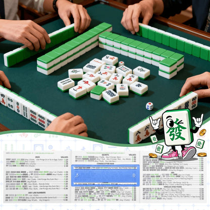 4 pack Green Lattice Mahjong Card Holder with Line Finder