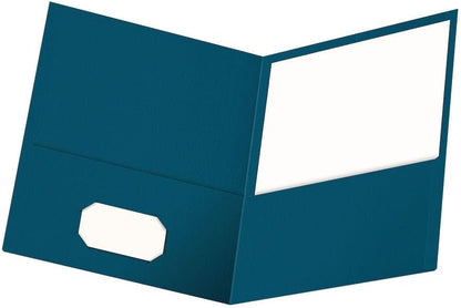 Oxford Two Pocket Folders, Textured Paper, Green, For School, Home, and Office, Letter Size, 25 Per Box (57503EE)