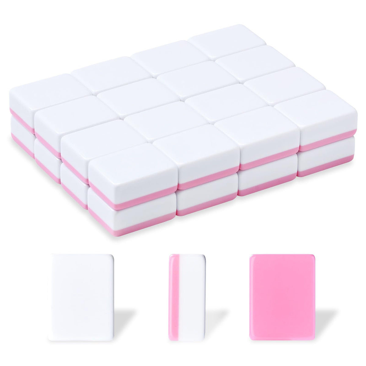 Blank Mahjong Tiles Set, 32 Pieces, Suitable for 1.2 "(30mm) Standard Size American Mahjong Tiles, Replace Lost Tiles & Can Be Used Together with Mahjong Stickers (Stickers Not Included)