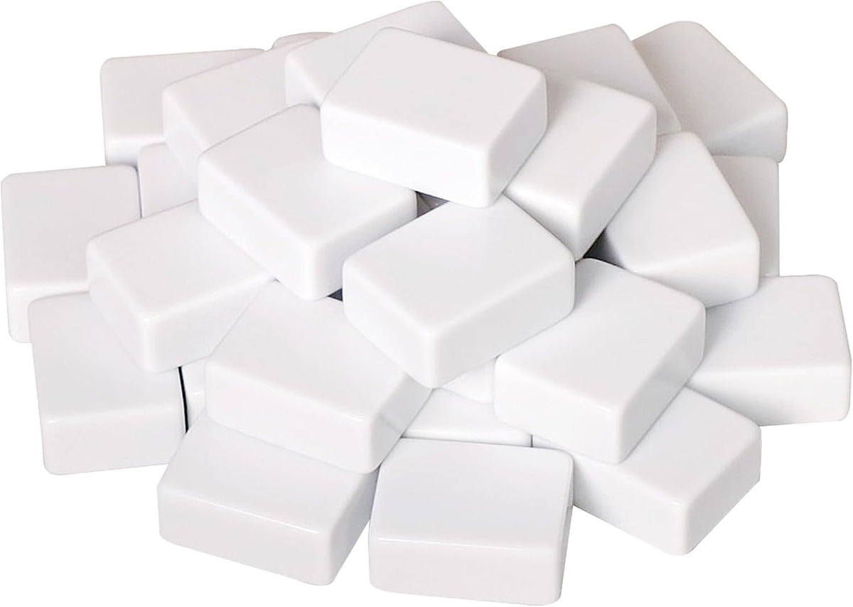Blank Mahjong Tiles Set, 32 Pieces, Suitable for 1.2 "(30mm) Standard Size American Mahjong Tiles, Replace Lost Tiles & Can Be Used Together with Mahjong Stickers (Stickers Not Included)