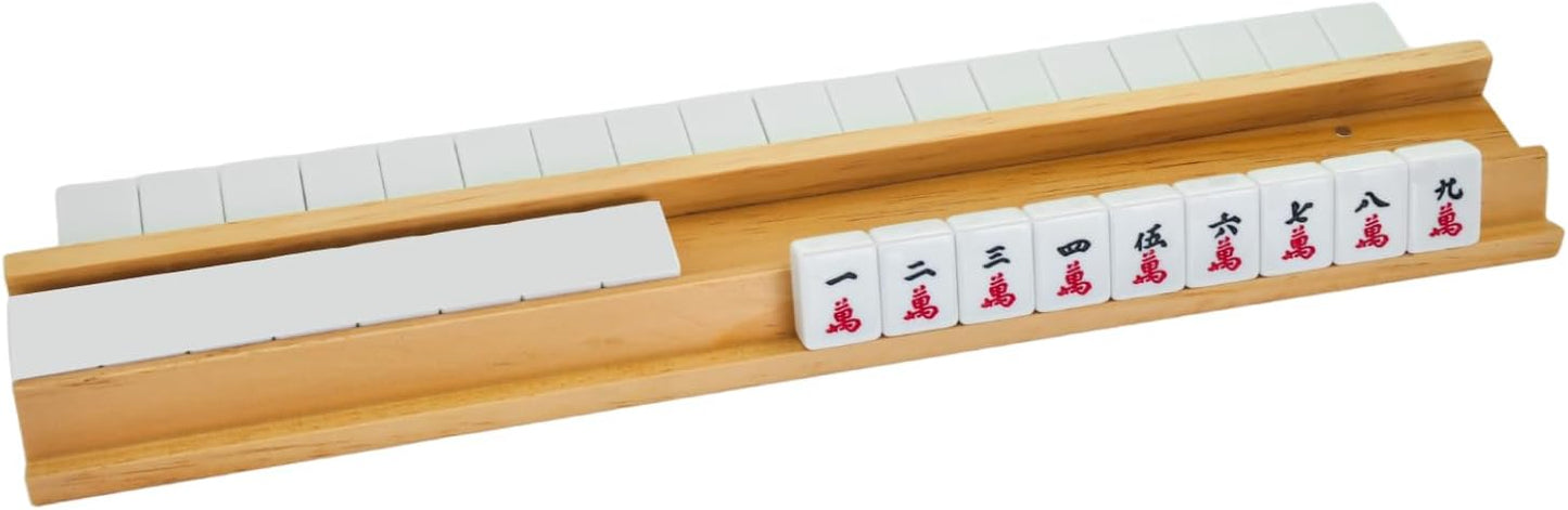 4PCS Wooden Mahjong Racks with Magnetic Pushers, 20" or 17.5" options