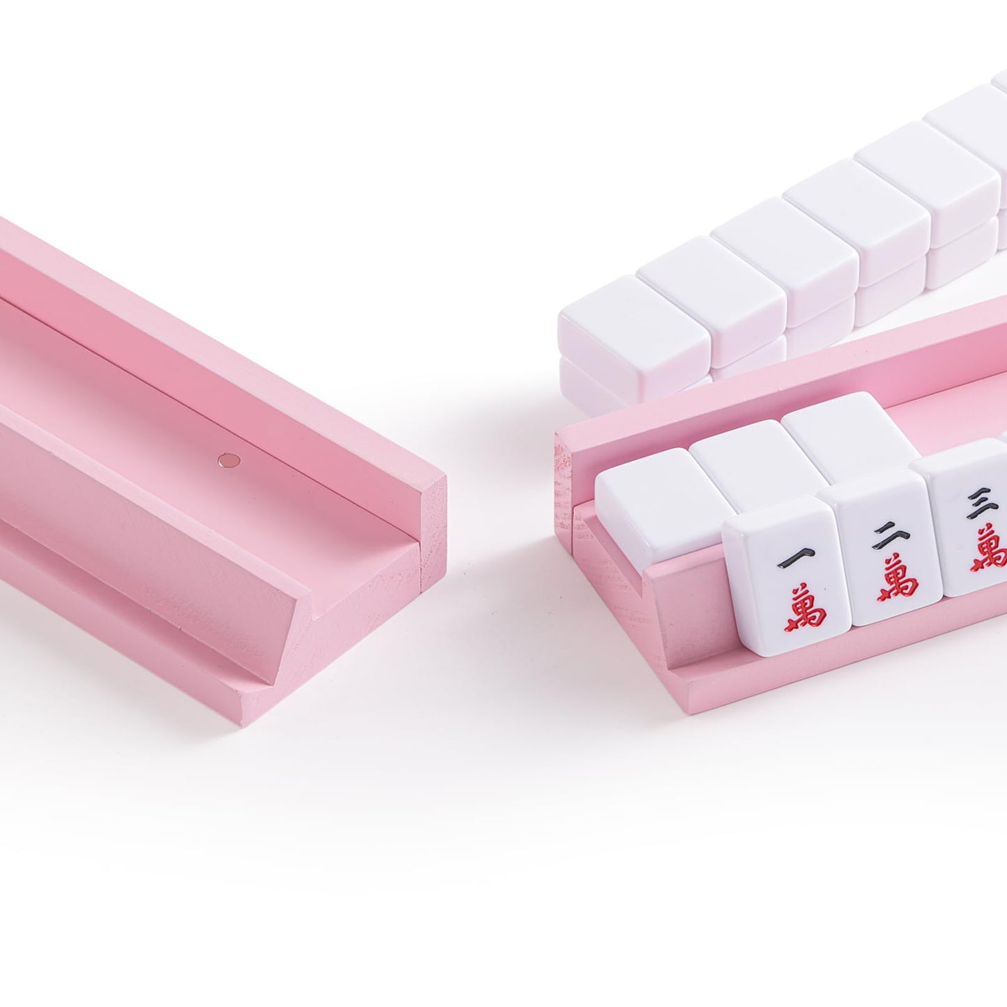 4PCS Wooden Mahjong Racks with Magnetic Pushers, 20" or 17.5" options