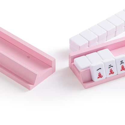 4PCS Wooden Mahjong Racks with Magnetic Pushers, 20" or 17.5" options