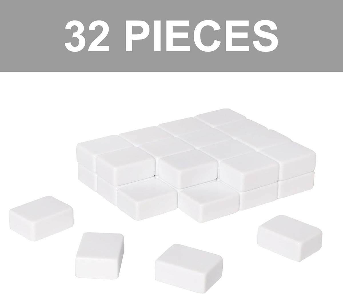 Blank Mahjong Tiles Set, 32 Pieces, Suitable for 1.2 "(30mm) Standard Size American Mahjong Tiles, Replace Lost Tiles & Can Be Used Together with Mahjong Stickers (Stickers Not Included)