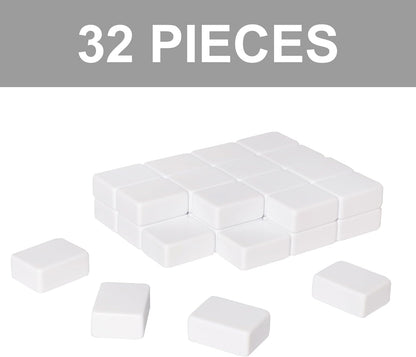 Blank Mahjong Tiles Set, 32 Pieces, Suitable for 1.2 "(30mm) Standard Size American Mahjong Tiles, Replace Lost Tiles & Can Be Used Together with Mahjong Stickers (Stickers Not Included)