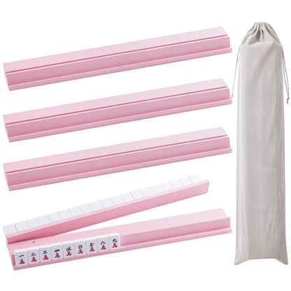 4PCS Wooden Mahjong Racks with Magnetic Pushers, 20" or 17.5" options