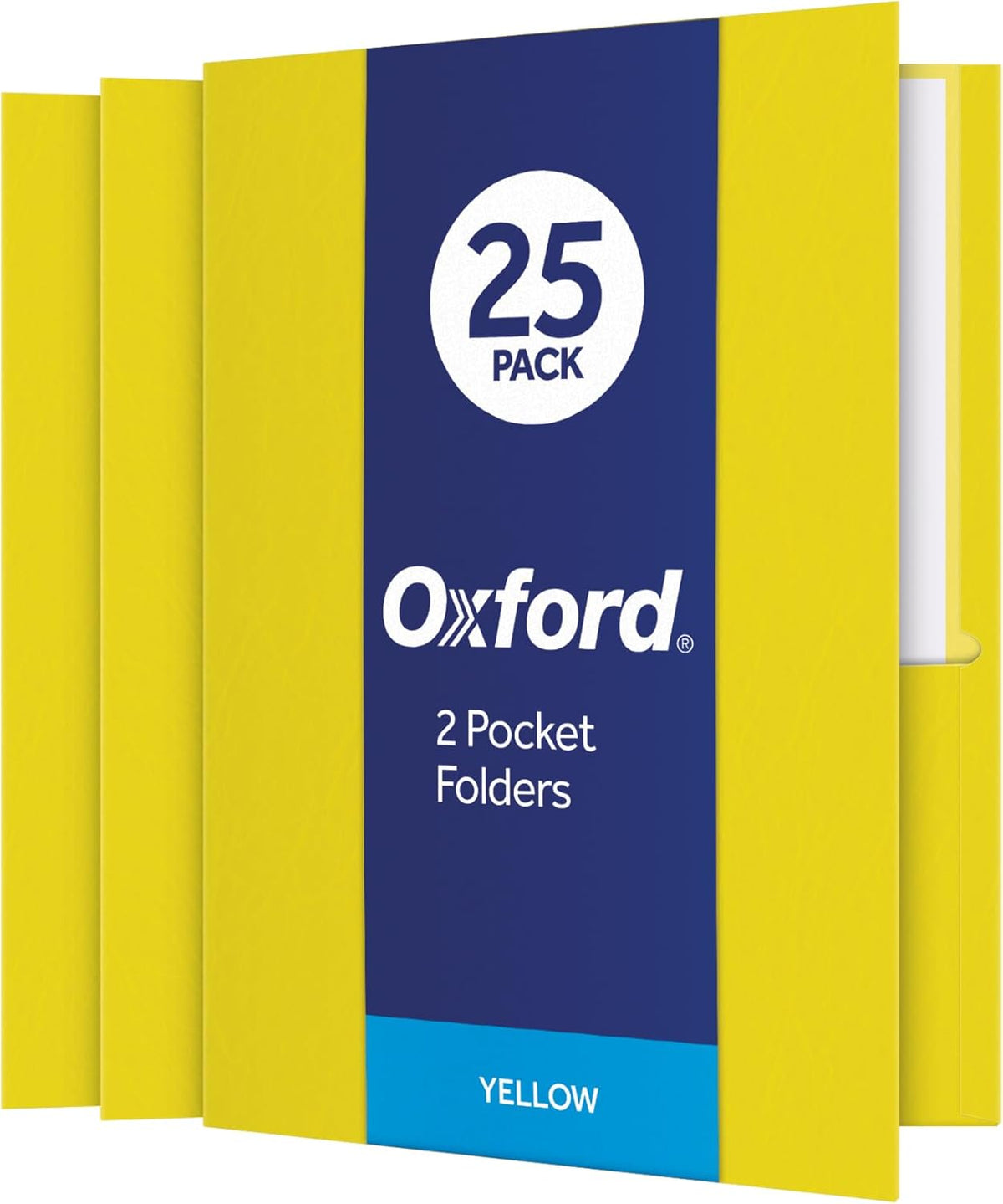 Oxford Two Pocket Folders, Textured Paper, Green, For School, Home, and Office, Letter Size, 25 Per Box (57503EE)