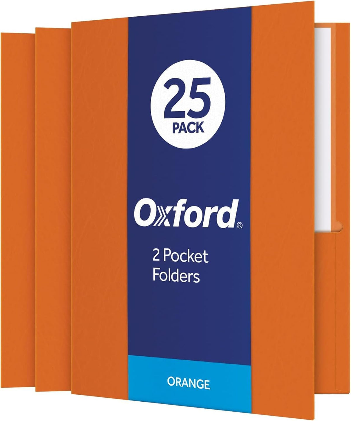 Oxford Two Pocket Folders, Textured Paper, Green, For School, Home, and Office, Letter Size, 25 Per Box (57503EE)