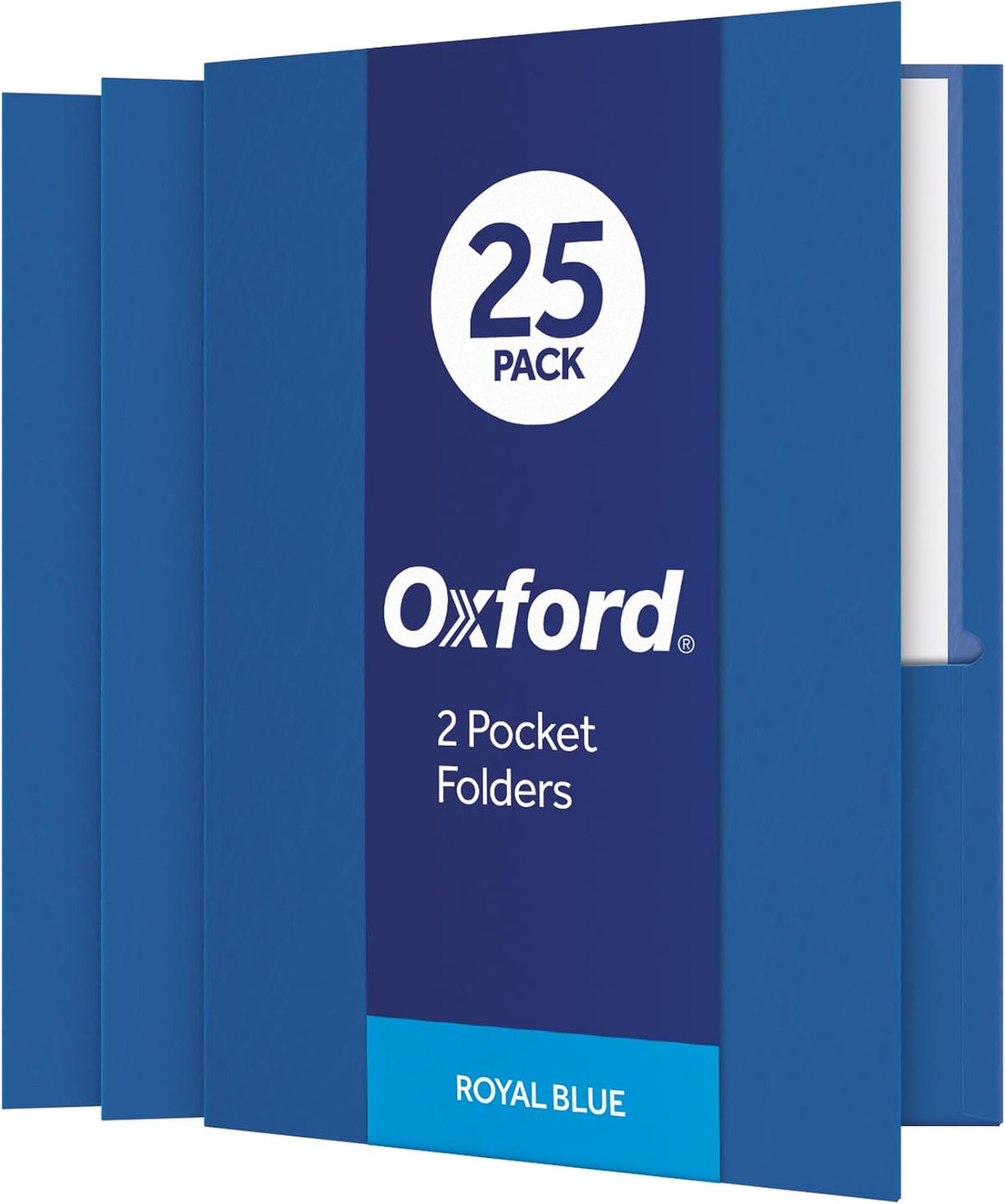 Oxford Two Pocket Folders, Textured Paper, Green, For School, Home, and Office, Letter Size, 25 Per Box (57503EE)