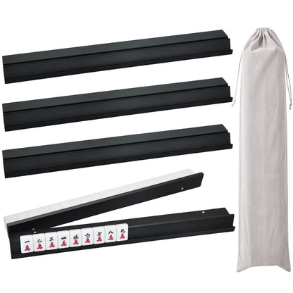 4PCS Wooden Mahjong Racks with Magnetic Pushers, 20" or 17.5" options