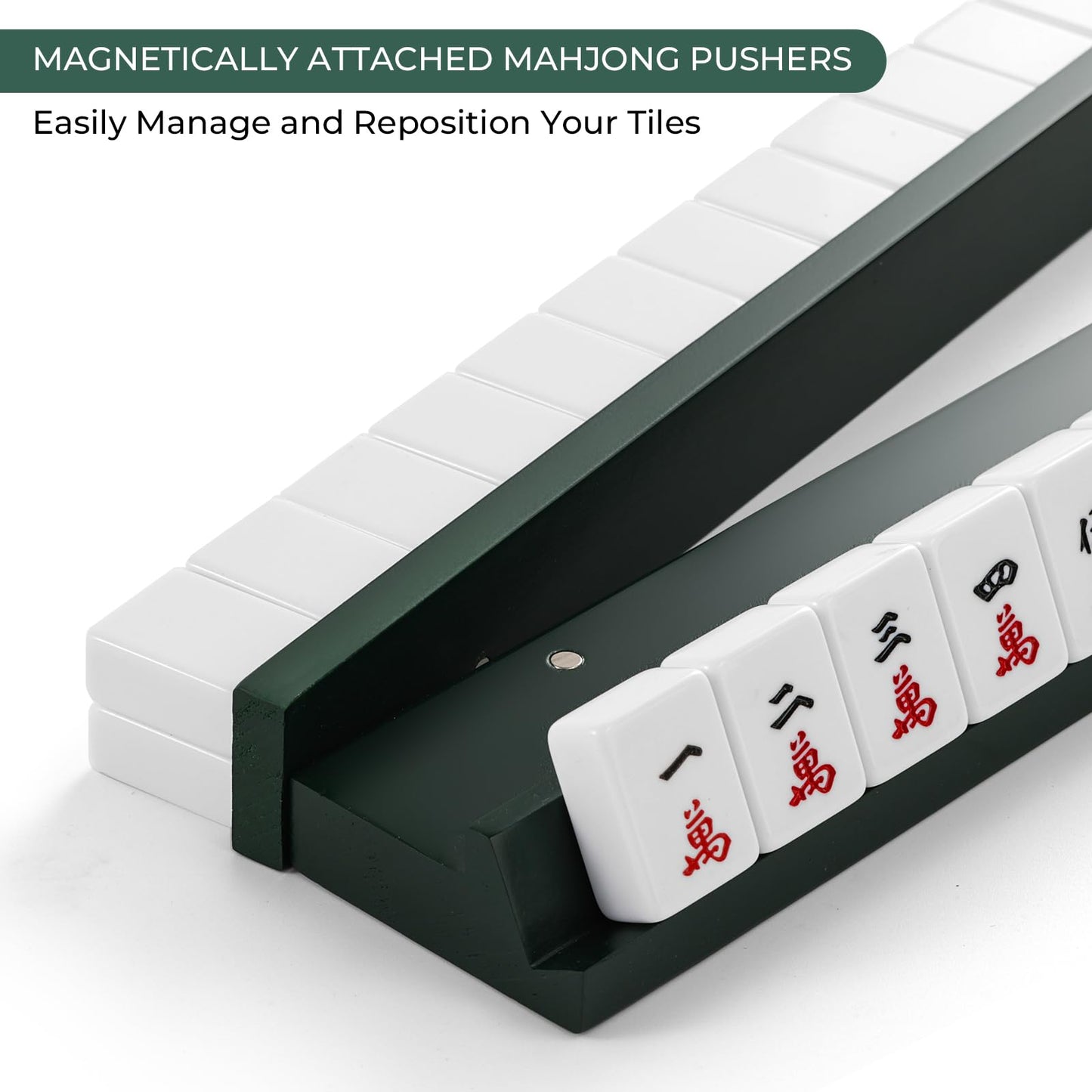 4PCS Wooden Mahjong Racks with Magnetic Pushers, 20" or 17.5" options
