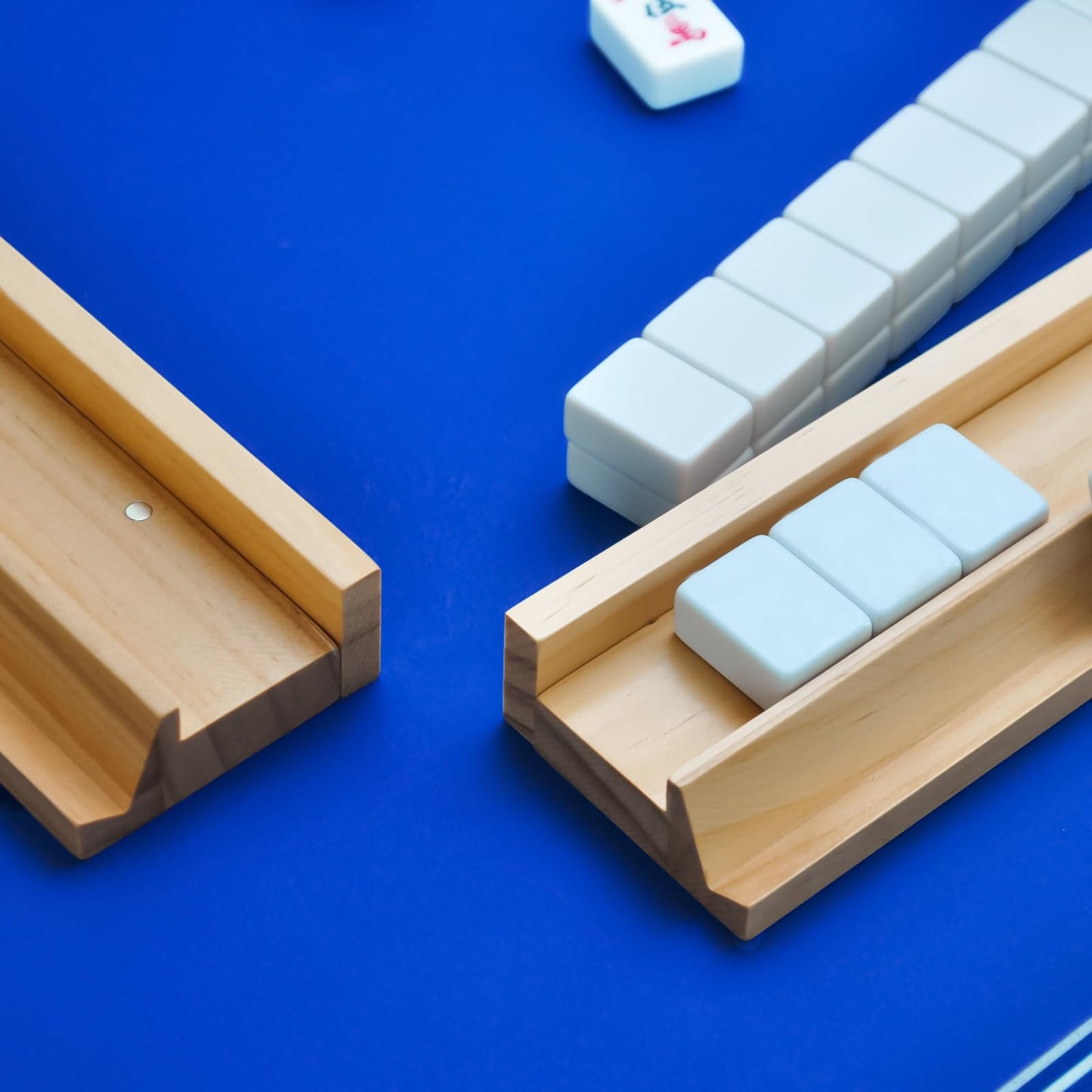 4PCS Wooden Mahjong Racks with Magnetic Pushers, 20" or 17.5" options