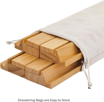 4PCS Wooden Mahjong Racks with Magnetic Pushers, 20" or 17.5" options