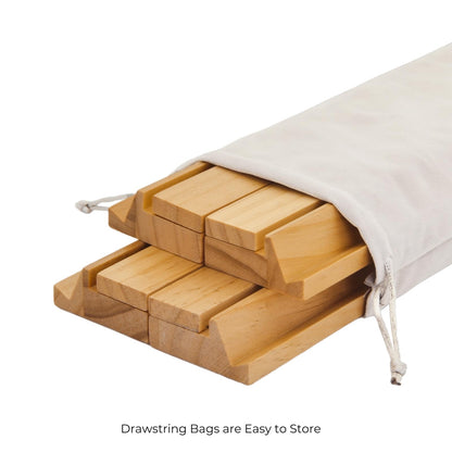 4PCS Wooden Mahjong Racks with Magnetic Pushers, 20" or 17.5" options