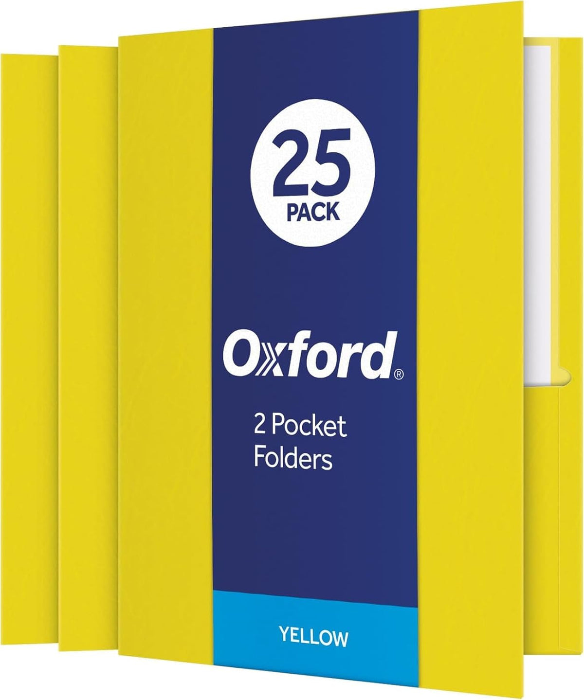 Oxford Two Pocket Folders, Textured Paper, Green, For School, Home, and Office, Letter Size, 25 Per Box (57503EE)