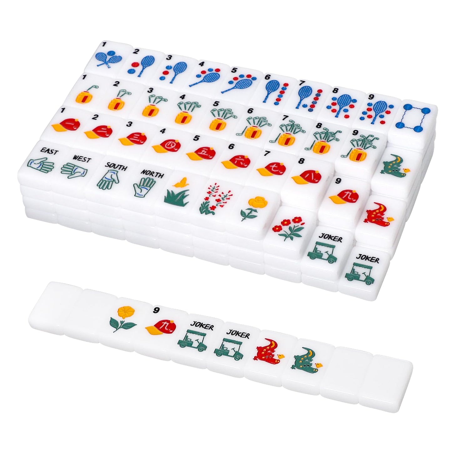 American Mahjong Set with pink tiles and racks/pushers included