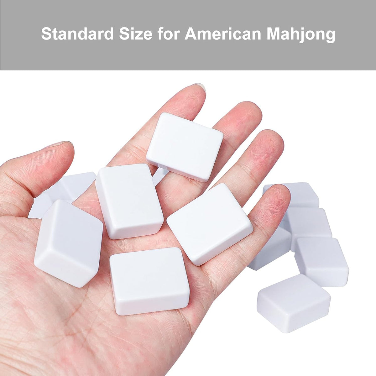 Blank Mahjong Tiles Set, 32 Pieces, Suitable for 1.2 "(30mm) Standard Size American Mahjong Tiles, Replace Lost Tiles & Can Be Used Together with Mahjong Stickers (Stickers Not Included)