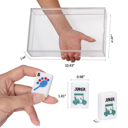 American Mahjong Set with pink tiles and racks/pushers included
