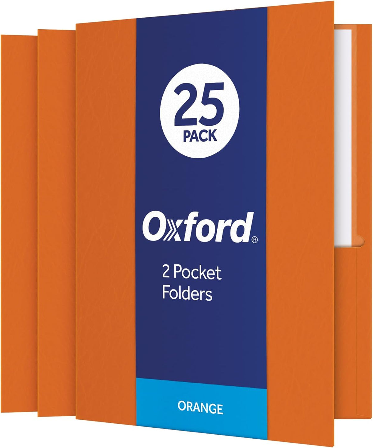 Oxford Two Pocket Folders, Textured Paper, Green, For School, Home, and Office, Letter Size, 25 Per Box (57503EE)
