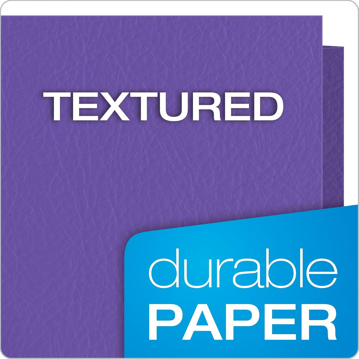 Oxford Two Pocket Folders, Textured Paper, Green, For School, Home, and Office, Letter Size, 25 Per Box (57503EE)