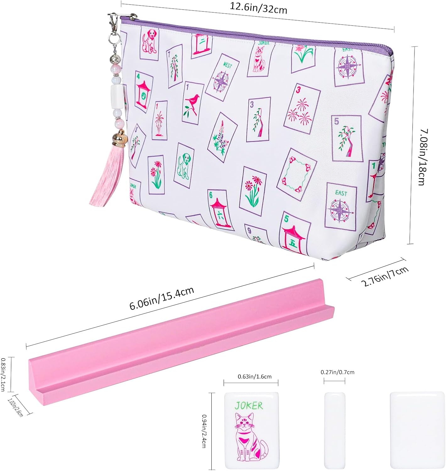 Mini Mahjong Tiles Set for Travel