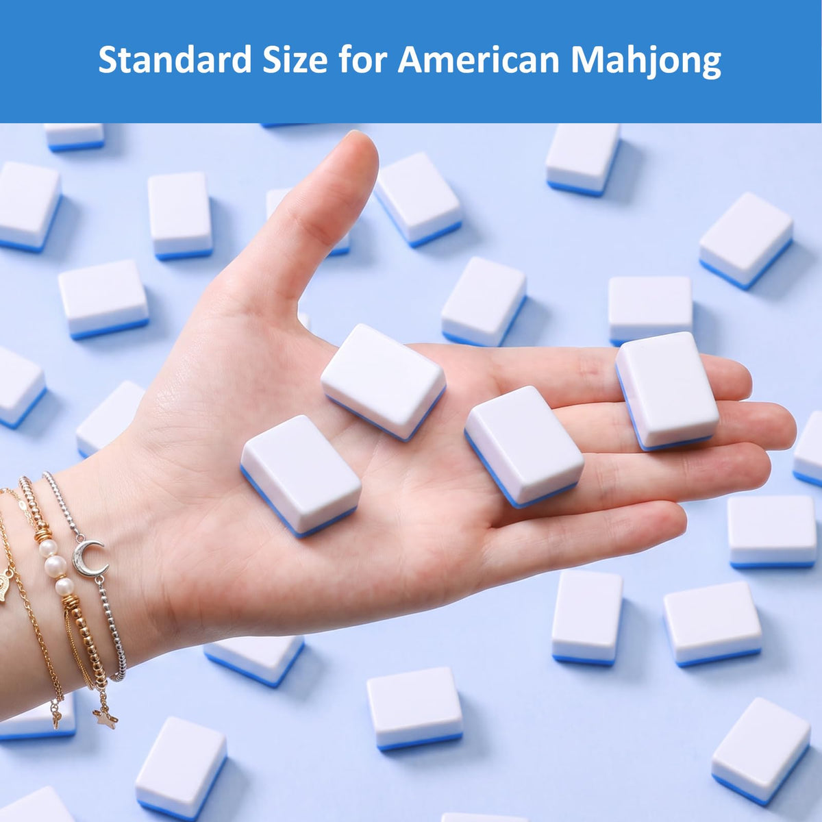 Blank Mahjong Tiles Set, 32 Pieces, Suitable for 1.2 "(30mm) Standard Size American Mahjong Tiles, Replace Lost Tiles & Can Be Used Together with Mahjong Stickers (Stickers Not Included)