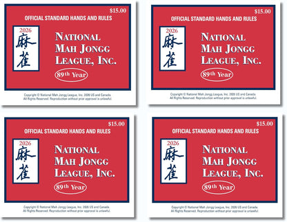 National Mah Jongg League 2026 Mahjong Large Size Cards Four-Pack