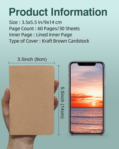 Lzerking Mini Notepads Bulk 36 Pack 3.5 x 5.5 Inches,Small Pocket Journal Notebooks-Green Cover, 30 Sheets/60 Pages, Children Can Use to Write Stories