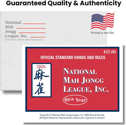 National Mah Jongg League 2026 Mahjong Large Size Cards Four-Pack