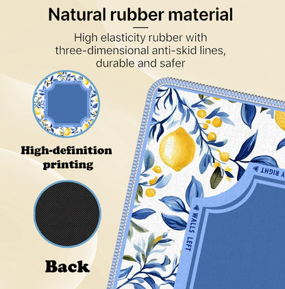 Blue and Yellow Summer Italian Lemon Mahjong Mat