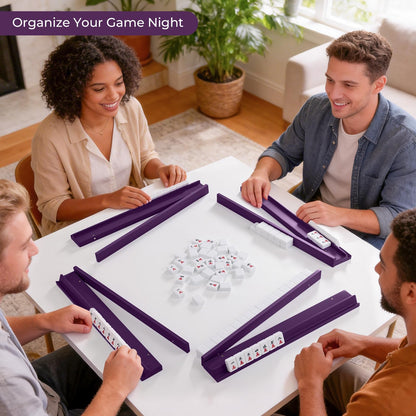 4PCS Wooden Mahjong Racks with Magnetic Pushers, 20" or 17.5" options