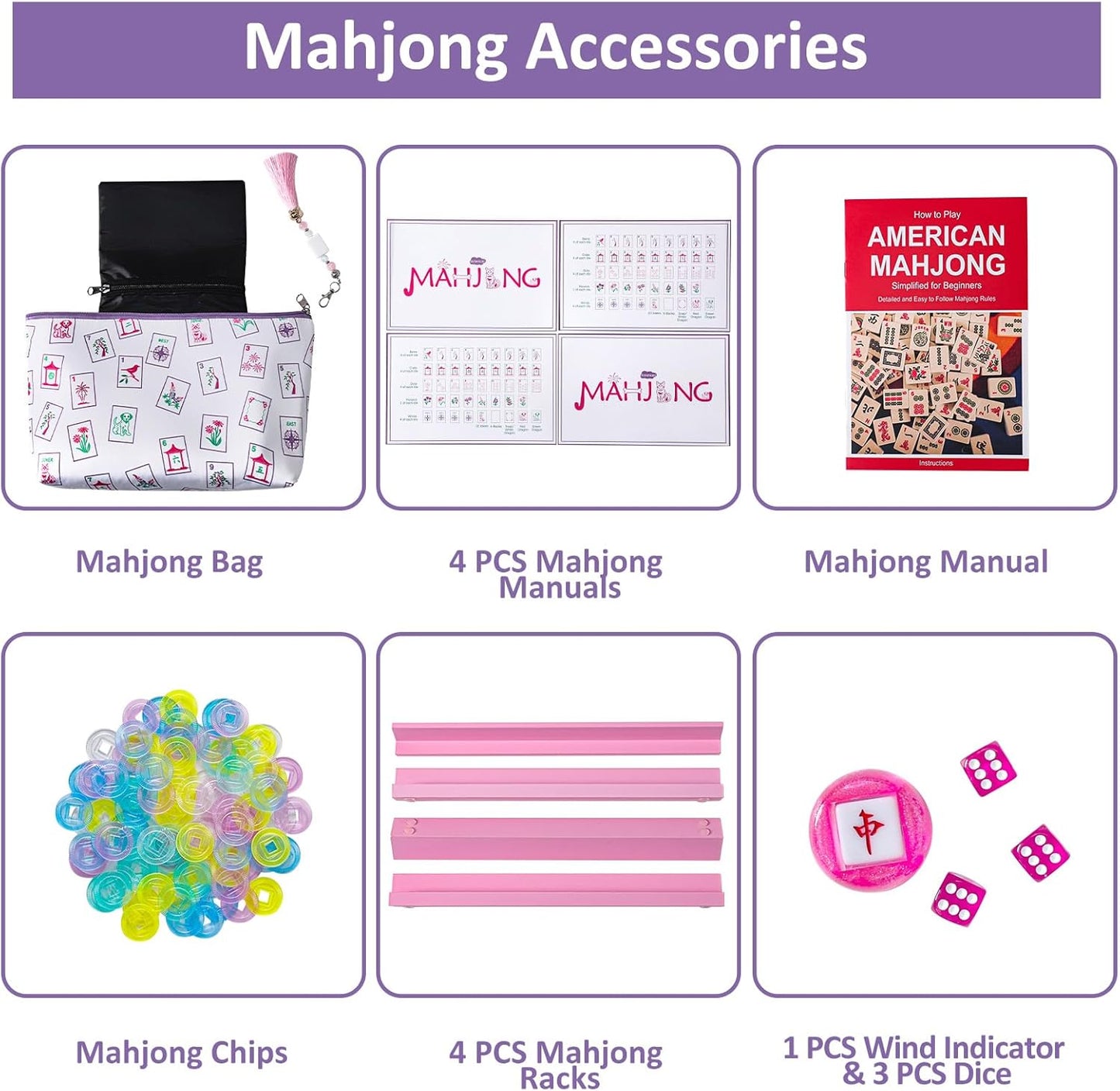 Mini Mahjong Tiles Set for Travel