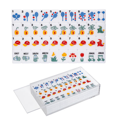 American Mahjong Set with pink tiles and racks/pushers included