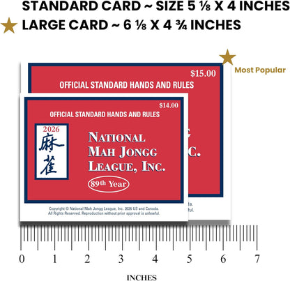 National Mah Jongg League 2026 Mahjong Large Size Cards Four-Pack
