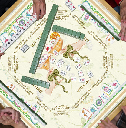 Blue and Yellow Summer Italian Lemon Mahjong Mat