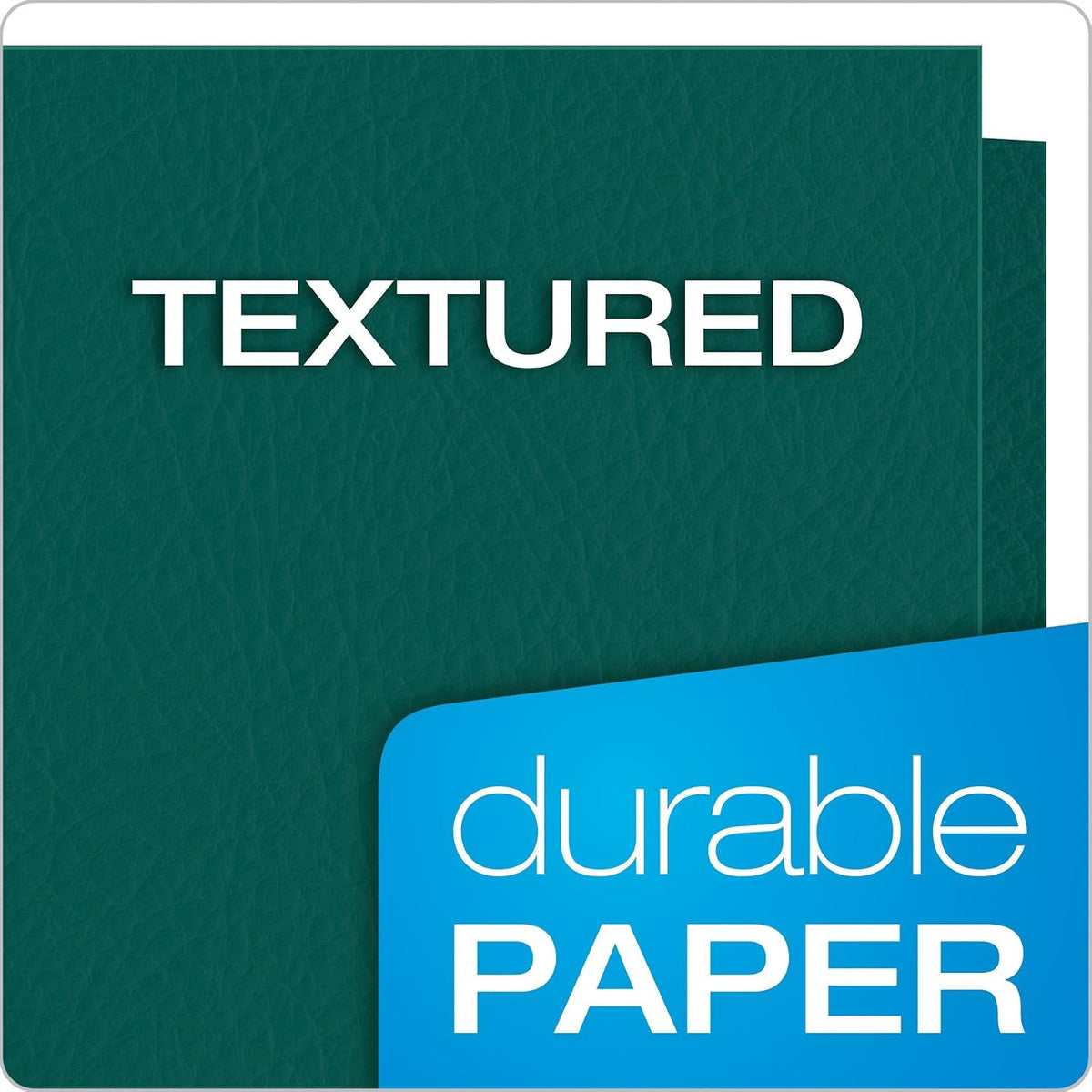 Oxford Two Pocket Folders, Textured Paper, Green, For School, Home, and Office, Letter Size, 25 Per Box (57503EE)
