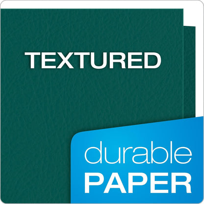 Oxford Two Pocket Folders, Textured Paper, Green, For School, Home, and Office, Letter Size, 25 Per Box (57503EE)