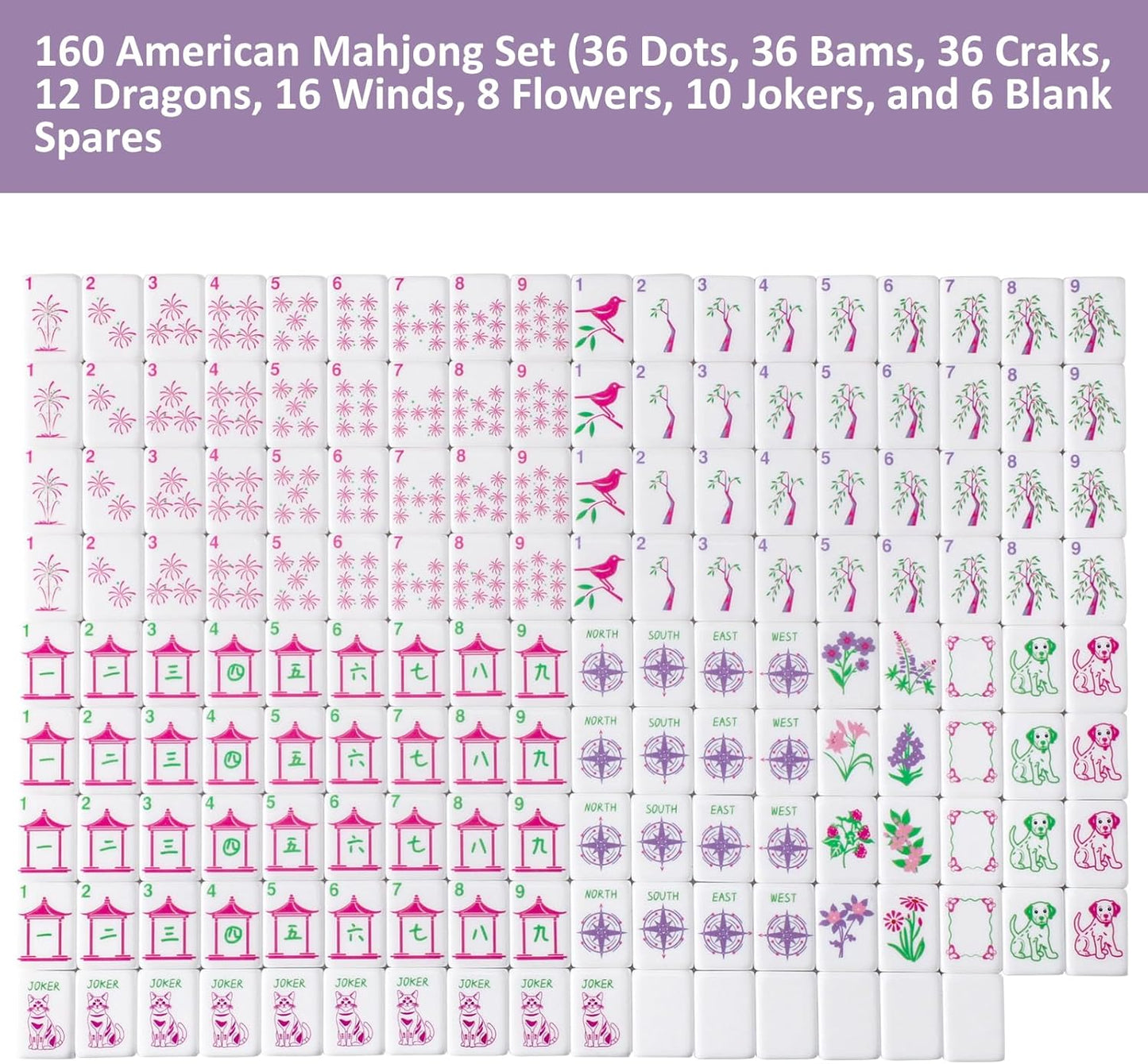 Mini Mahjong Tiles Set for Travel