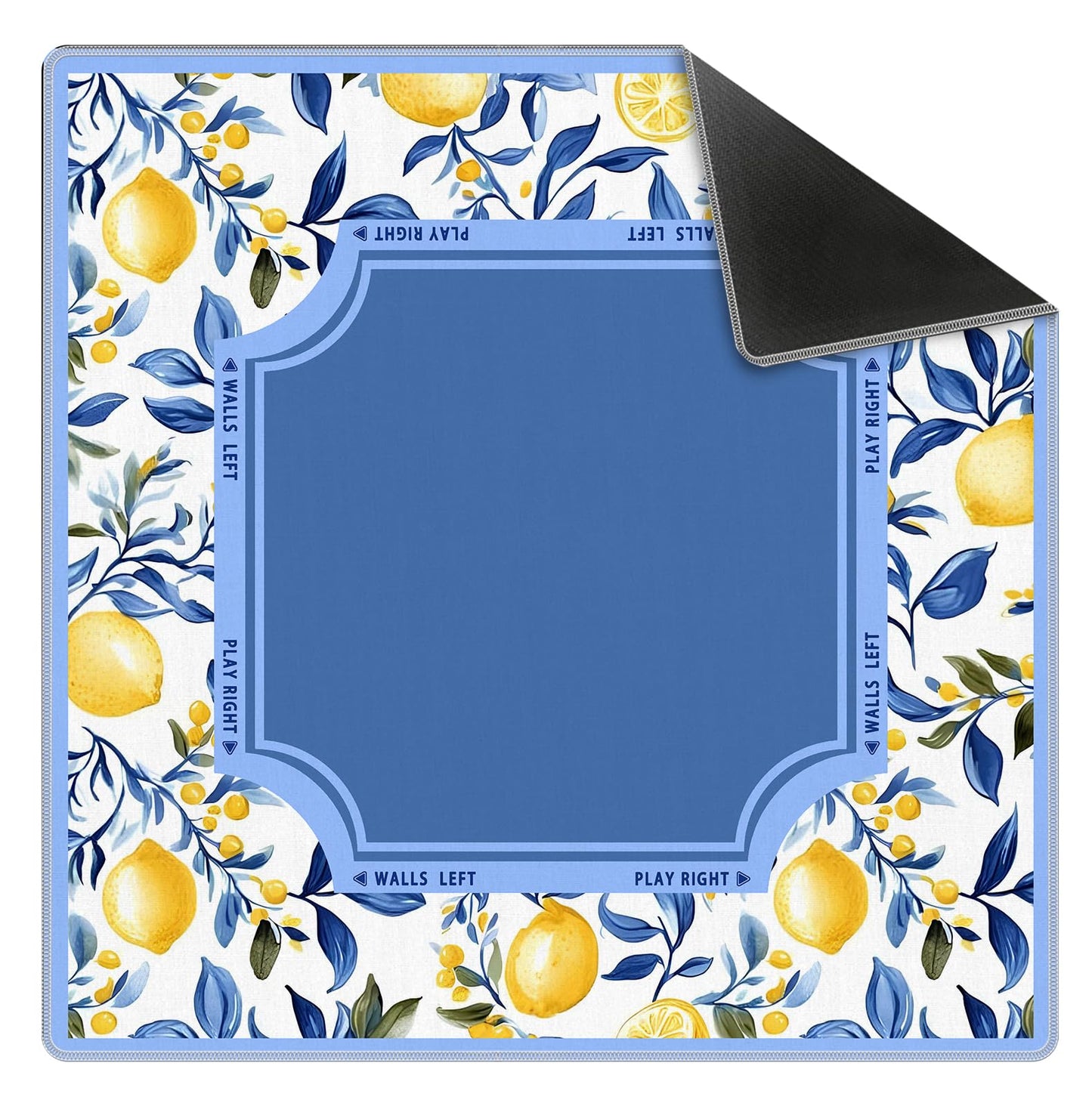 Blue and Yellow Summer Italian Lemon Mahjong Mat