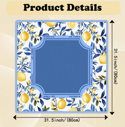 Blue and Yellow Summer Italian Lemon Mahjong Mat