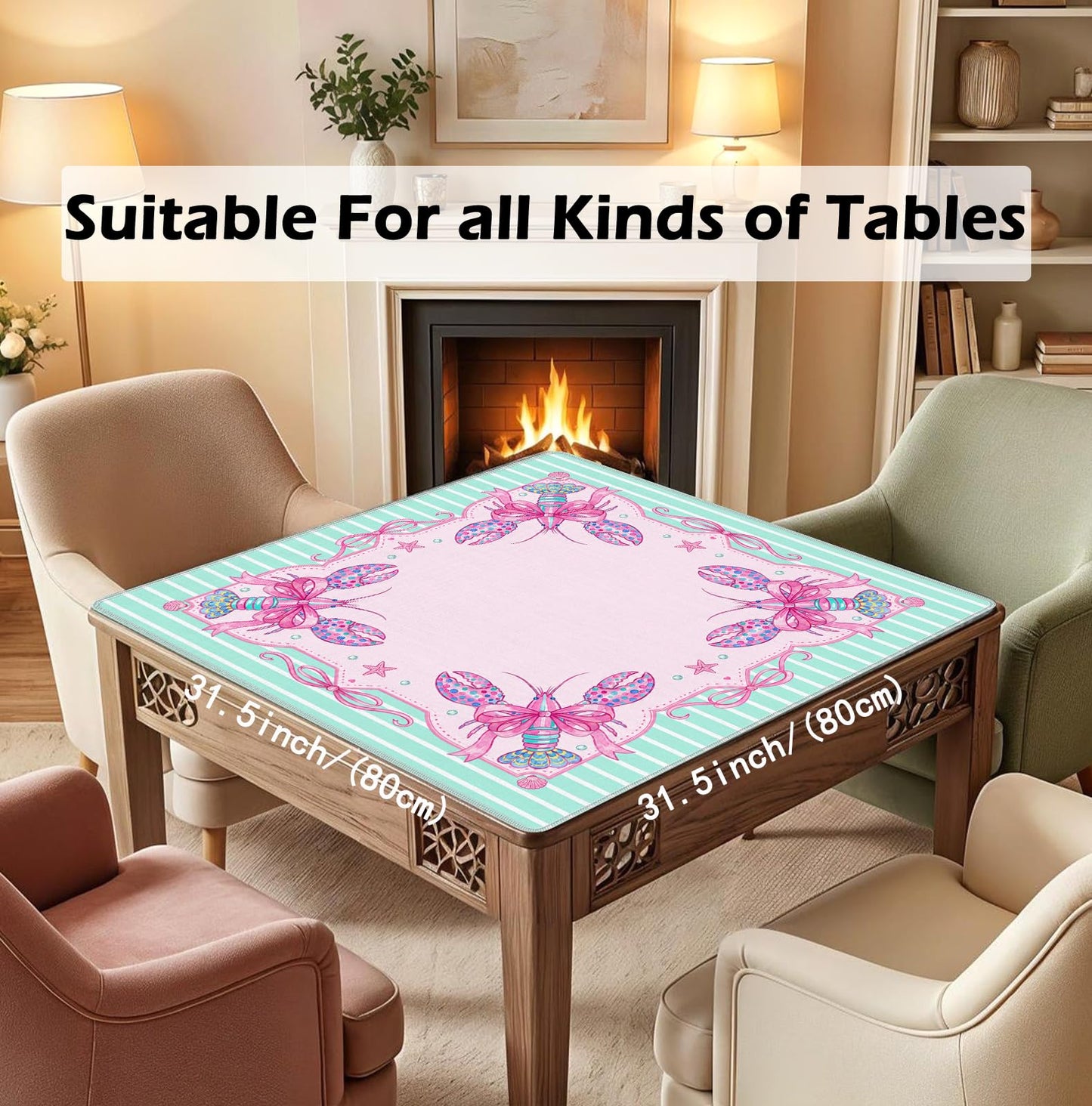 Blue and Yellow Summer Italian Lemon Mahjong Mat