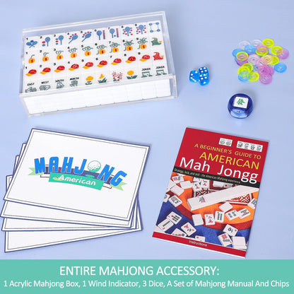 American Mahjong Set with pink tiles and racks/pushers included