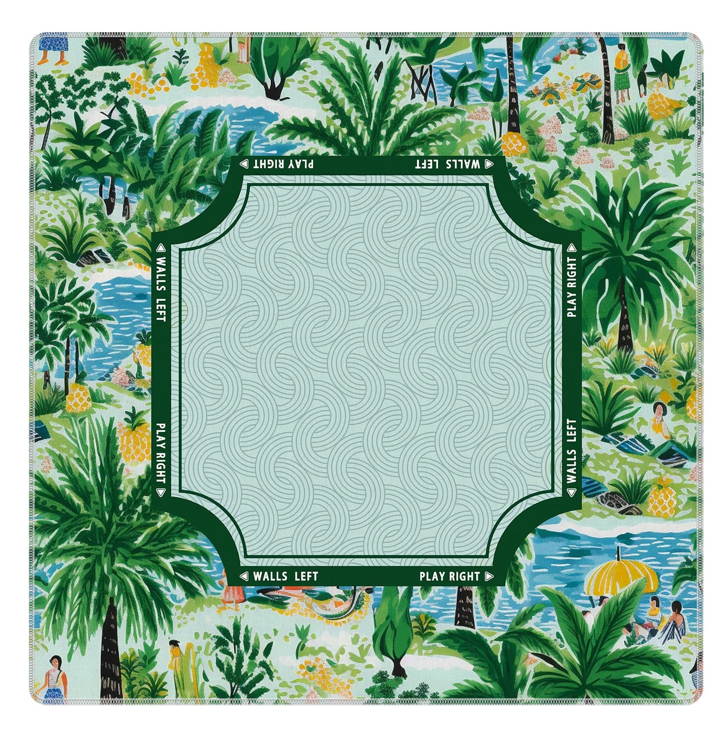 Blue and Yellow Summer Italian Lemon Mahjong Mat