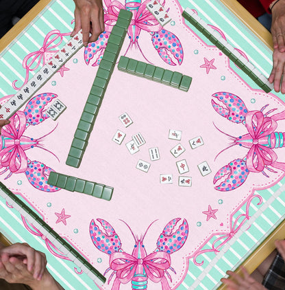 Blue and Yellow Summer Italian Lemon Mahjong Mat