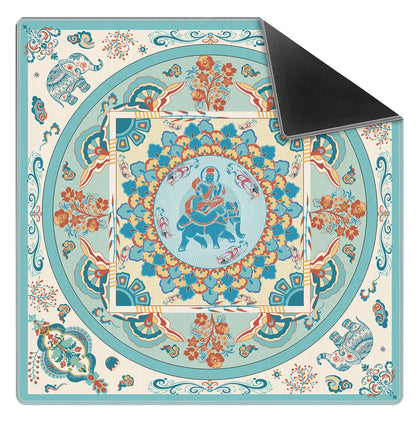Blue and Yellow Summer Italian Lemon Mahjong Mat